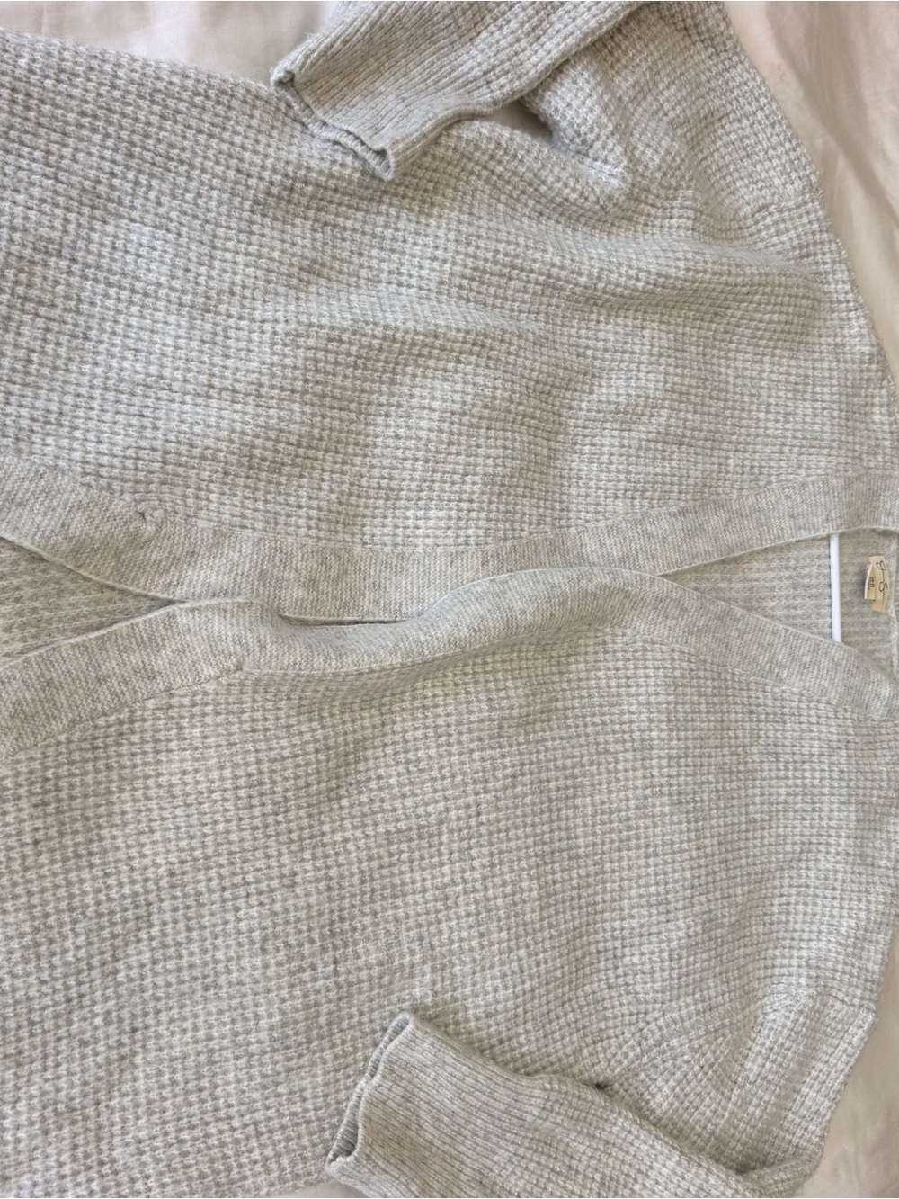 Jessica Simpson Light Gray Waffle Knit Open Cardigan size 3X